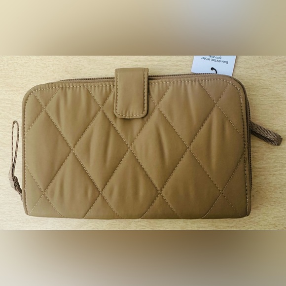 Vera Bradley Essential Tab Wallet Tiger’s Eye Tan w Floral Interior Ultralight - Picture 1 of 10